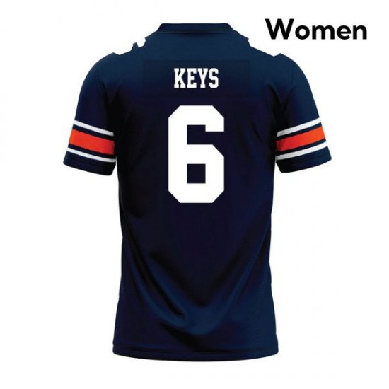 Austin Keys #6 Auburn Tigers Stitch NCAA Football Jersey -Women Navy 77415828