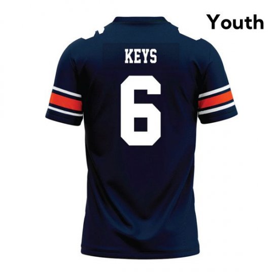 Austin Keys #6 Auburn Tigers Embroidery University Football Jersey -Youth Navy 80384656