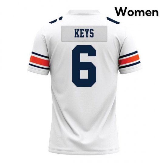 Austin Keys #6 Auburn Tigers Stitch NCAA Football Jersey -Women White 44808951