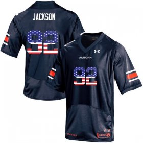 Alec Jackson #92 Auburn Tigers USA Flag Fashion Official College Football Jersey -Men Navy 43231565