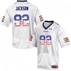 Alec Jackson #92 Auburn Tigers USA Flag Fashion Official College Football Jersey -Men White 42813407