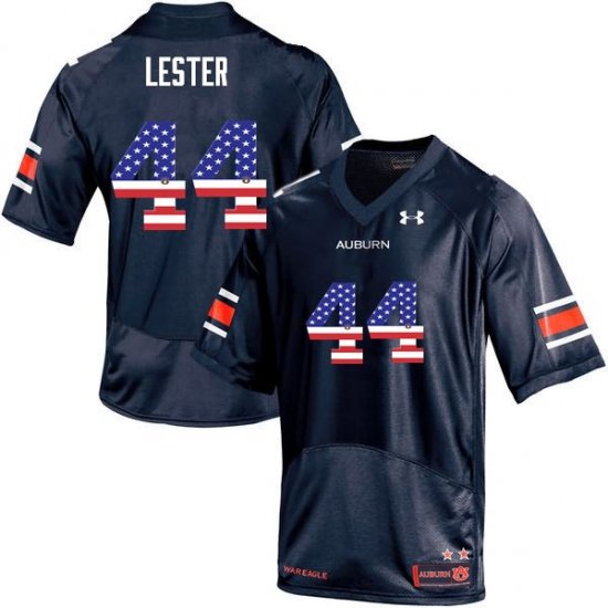 Raymond Lester #44 Auburn Tigers USA Flag Fashion Official College Football Jersey -Men Navy 91537679