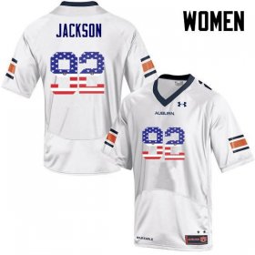 Alec Jackson #92 Auburn Tigers USA Flag Fashion Official College Football Jersey -Women White 74421161