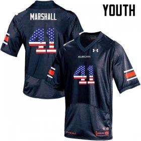 Aidan Marshall #41 Auburn Tigers USA Flag Fashion Official College Football Jersey -Youth Navy 16652296